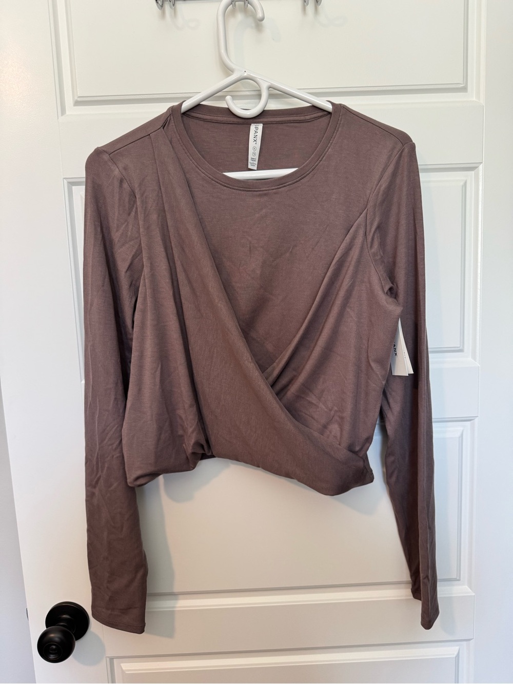 NWT Spanx Modal Better Base Twist and Fold Crossover Top, Smoke, Size XL